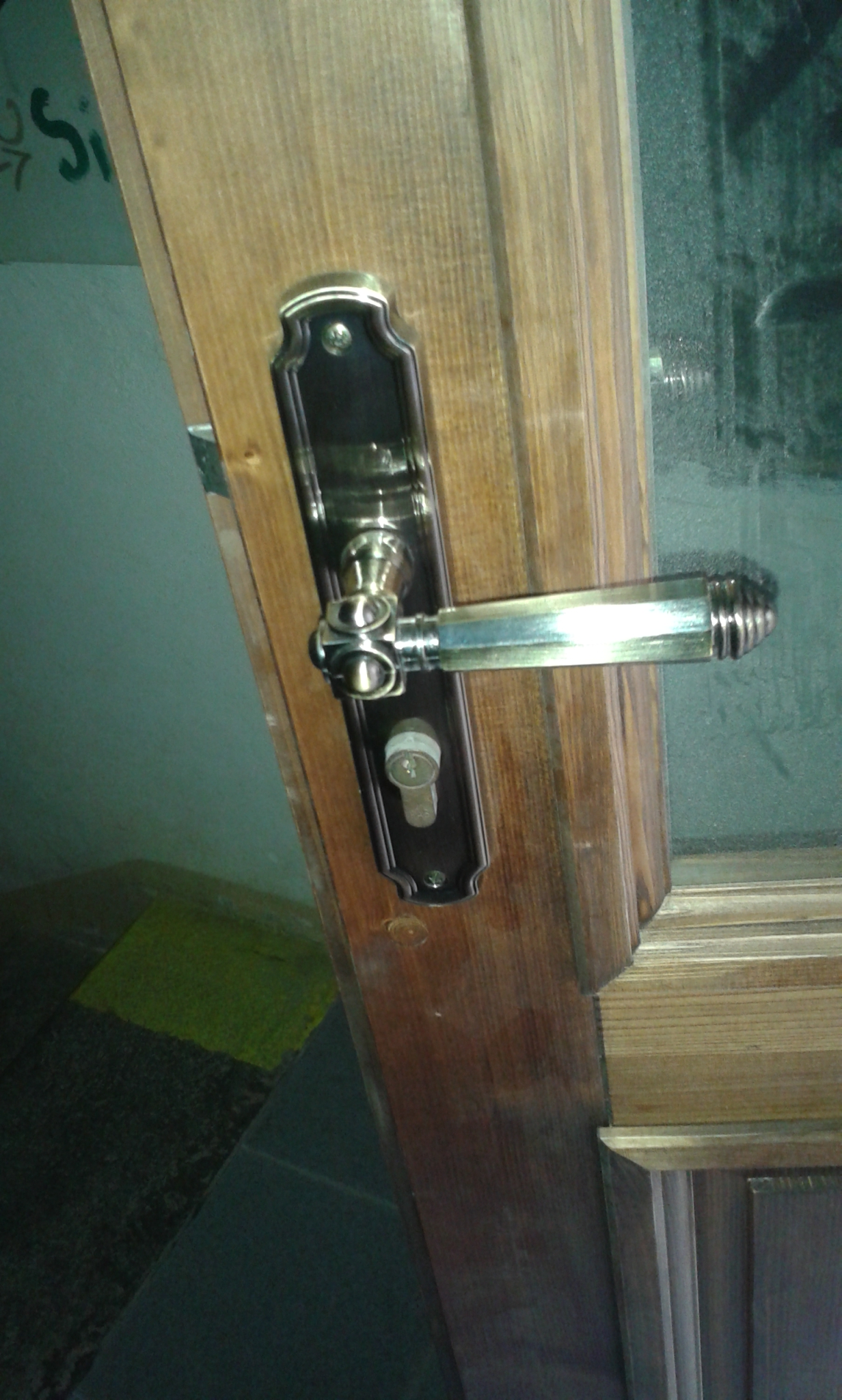 Dřevěné dveře s mechanickým zámkem
